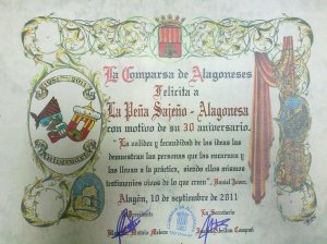Alagon 2011: pergamino Peña Sajeño-Alagonesa