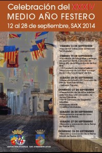 Cartel del XXXV Medio Año Festero · Sax 2014