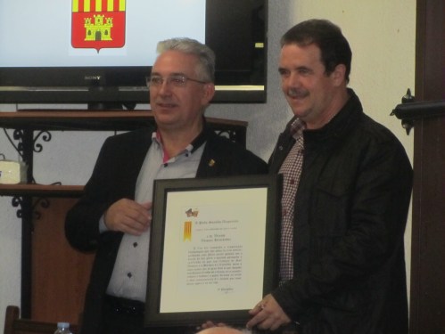 Diploma Conferencia Vicente Vázquez. 775 aniversario muerte de Don Artal de Alagón. Alagón, 15 de noviembre de 2014.
