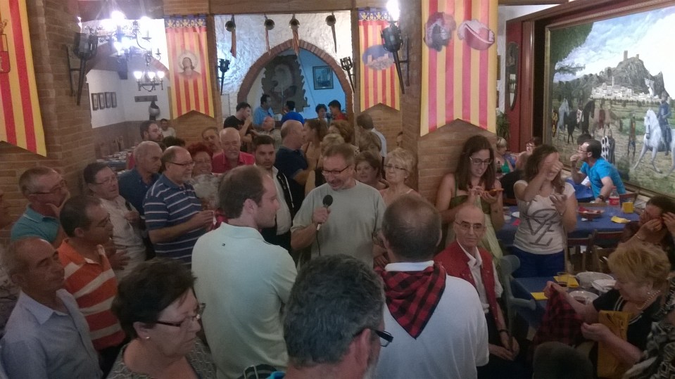 XIX Almuerzo de Hermandad con la Peña Sajeño Alagonesa de Sax, y bendición de Banderín Infantil. Domingo 5 de julio de 2015.